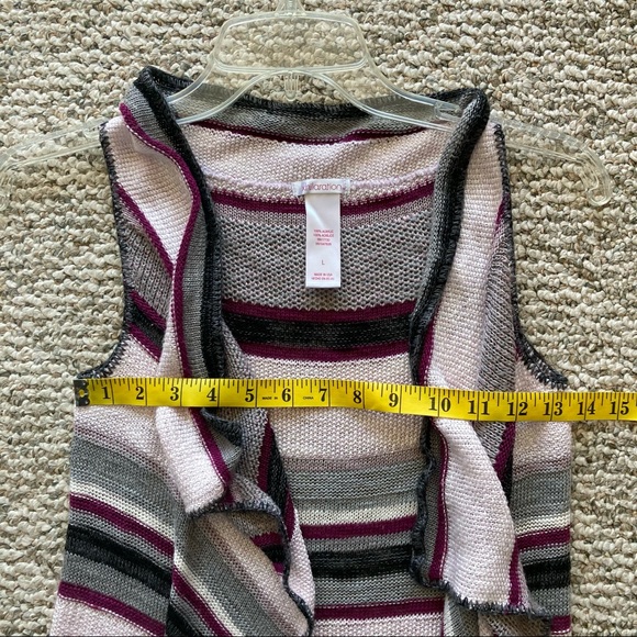 Xhilaration Striped Cardigan Sweater Vest L - Picture 6 of 7